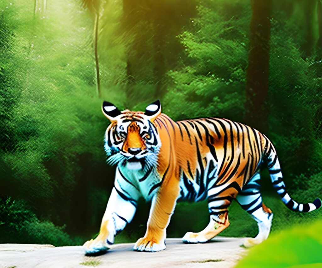 A photorealistic painting of a tiger prowling in the jungle - AI Art Prompt Ideas