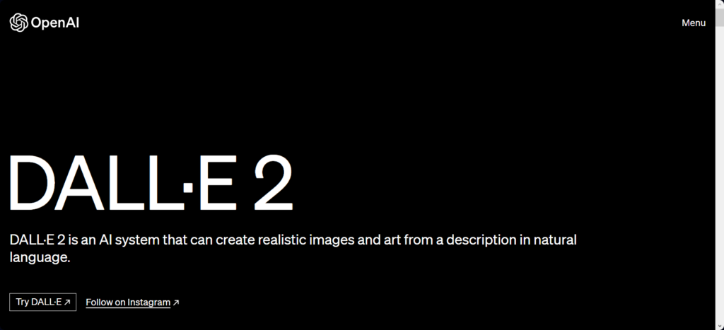 Dall-E 2 Homepage