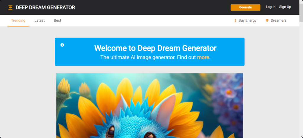 Deep Dream Generator Homepage
