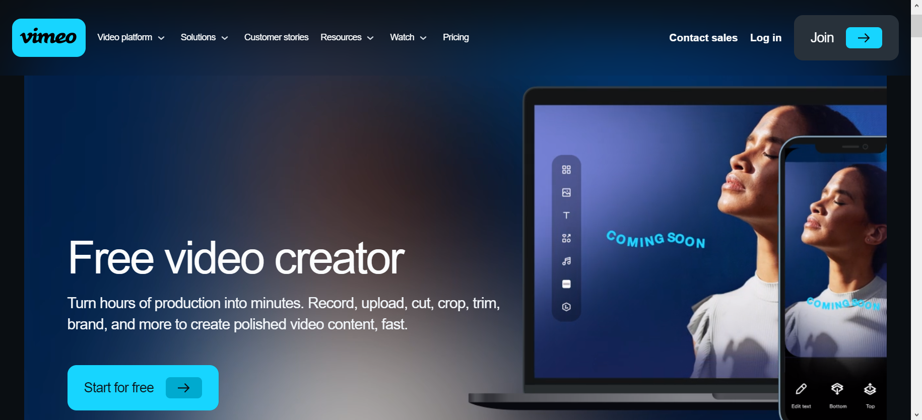Vimeo Create Homepage
