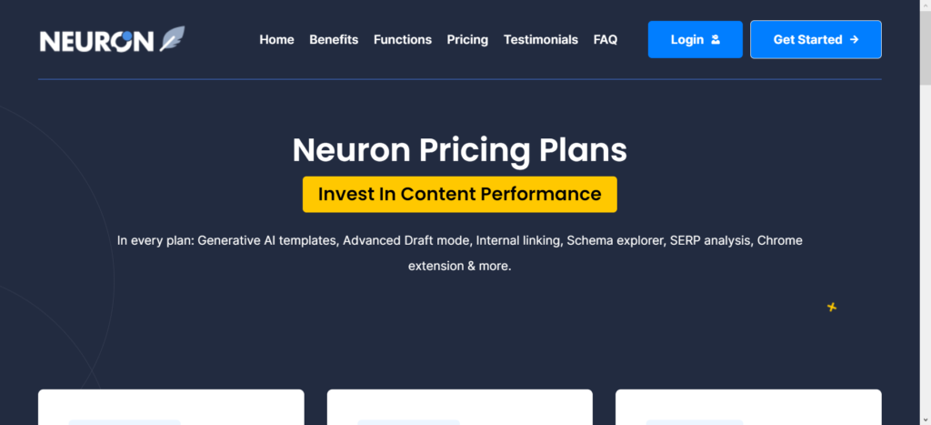 NeuronWriter Homepage 