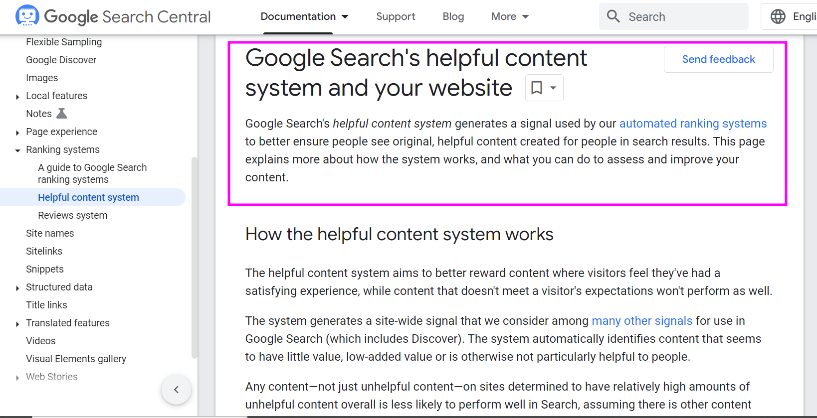 Google's helpful content guidelines